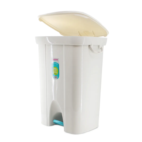 BASURERO CON PEDAL DE 72lts - BLANCO