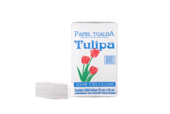 PAP TOALLA INTERF TULIPA BLANCO 20x20 20gr.