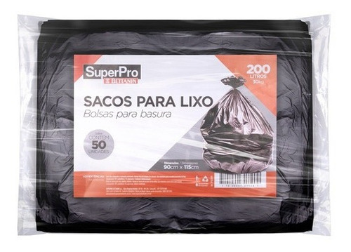 BOLSA P/BASURA 200L (50un)90X115cm