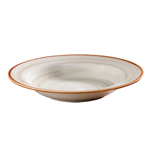 PLATO HONDO ALA 340cc PORCELANA ARTISAN GRIS