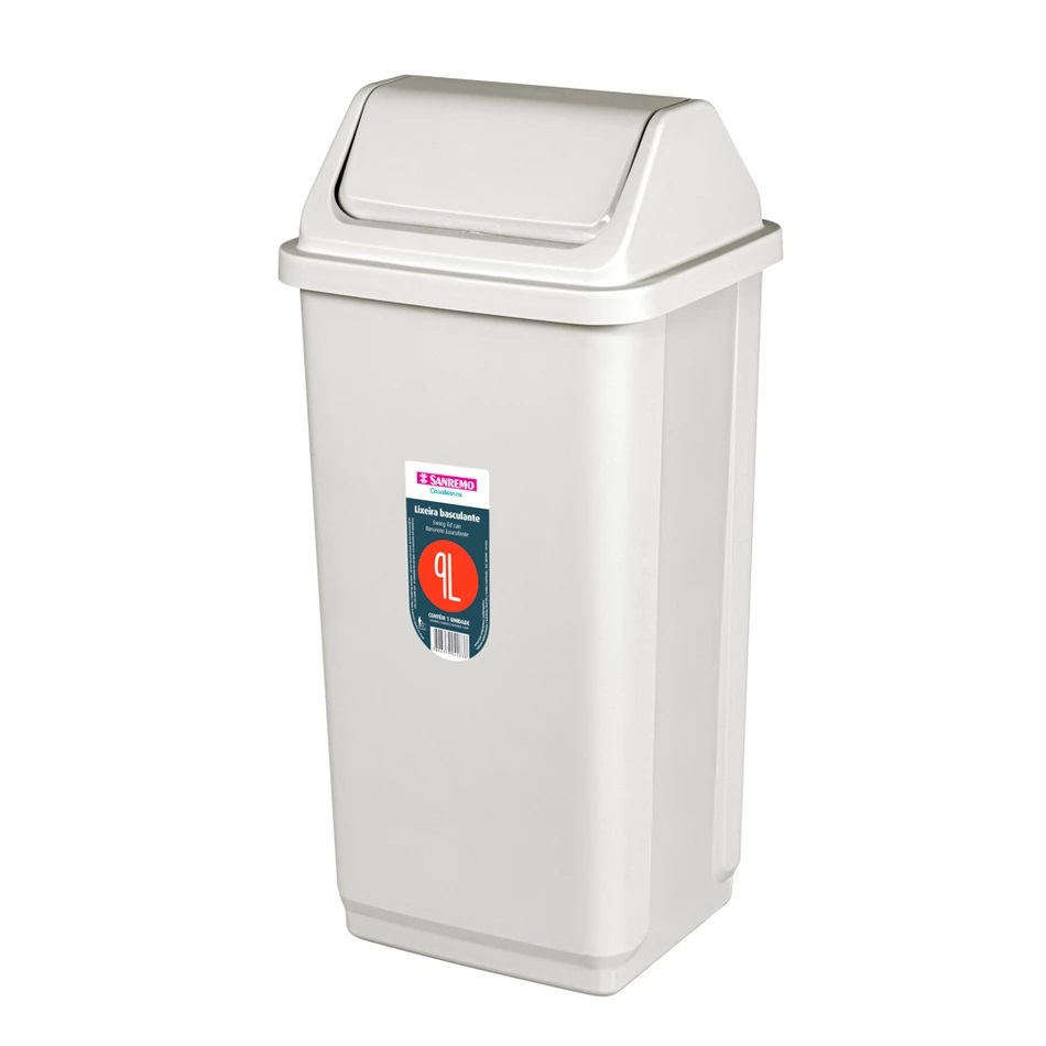 BASURERO BASCULANTE BEIGE 9L
