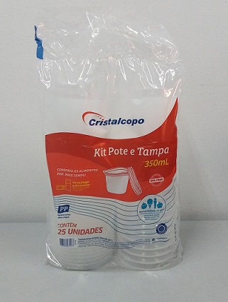 KIT POTE + TAPA 350ml TRANS. PP (1/25)