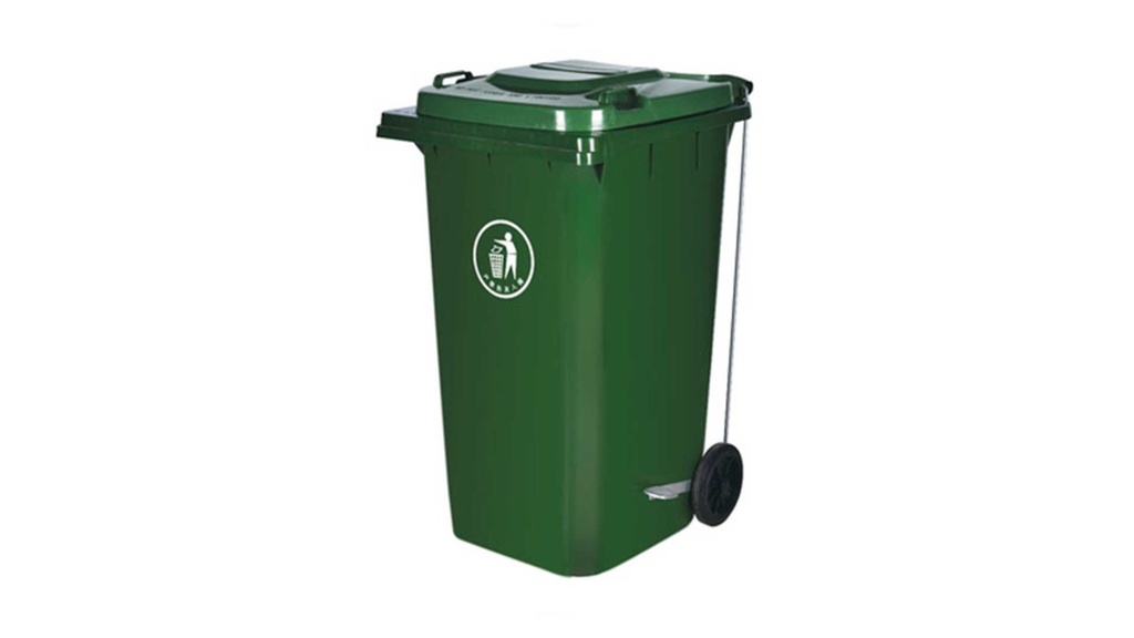 CONTENEDOR P/RES C/RUE/PED 240L VERDE