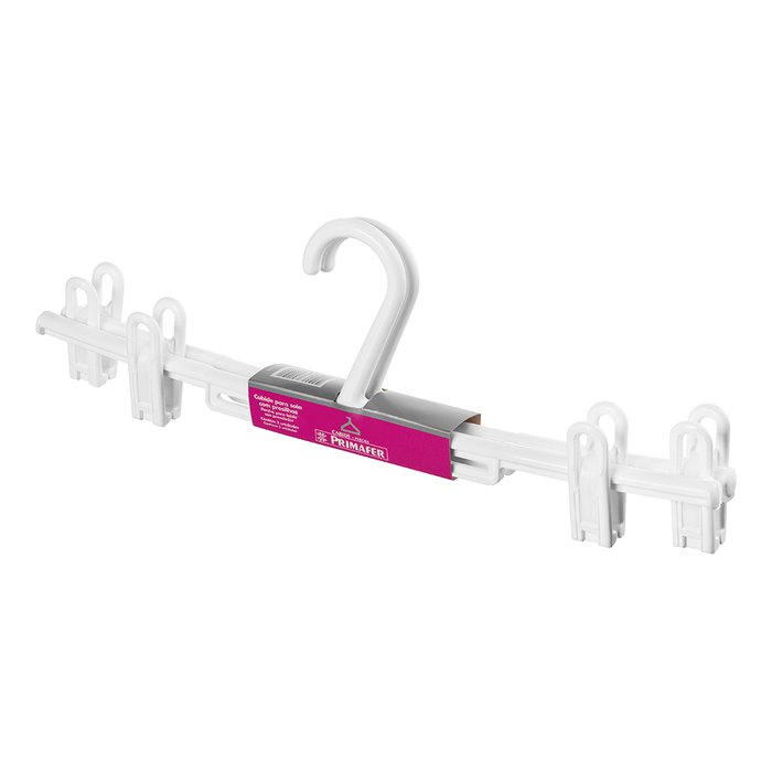 *PERCHA CON PINZA BLANCA PACK 2un