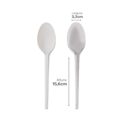 [S153] CUCHARA BLANCA 15,6 CM PS CAJA X 1000 UNID