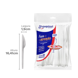 [S159] CUCHILLO BLANCO 16,40 CM PS PAQ. X 50 UNID