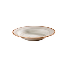 [PA703624] PLATO HONDO ALA 340cc PORCELANA ARTISAN GRIS