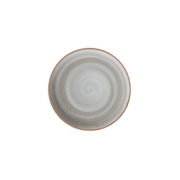 [PA711724] PLATO LLANO COUPE 17,7cm PORCELANA ARTISAN GRIS