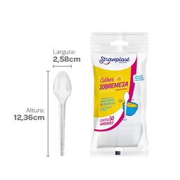 [S200] CUCHARITA POSTRE TRANSPARENTE 12,3 CM PAQ. X 50 UNID