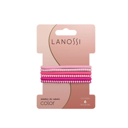 [LS2524] CONJ. ELASTICOS P/CABELLO PINK (6un)