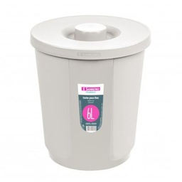 [SR2206] PAPELERA CON TAPA DE 6lts - BEIGE