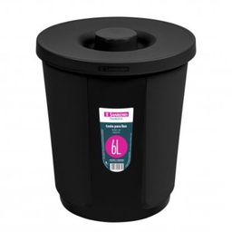 [SR2206/20] PAPELERA CON TAPA DE 6lts - NEGRA