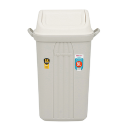 [284] BASURERO CON TAPA VAIVEN DE 60lts - BEIGE