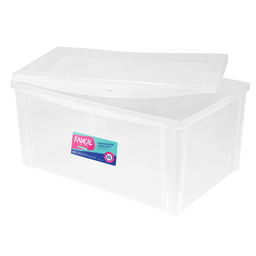 [22201] CAJA ORGANIZADORA  ANCHO ALTO TRANSPARENTE 65 LITROS.