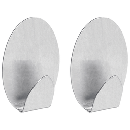 [OR30652] GANCHO METALICO OVAL C/ADHESIVO M x 2