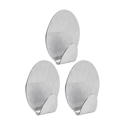 [OR30651] GANCHO METALICO OVAL C/ADHESIVO P x3