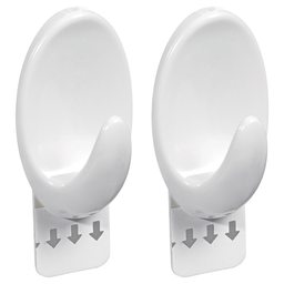 [OR30112] GANCHO OVAL BLANCO C/ADHESIVO M x2